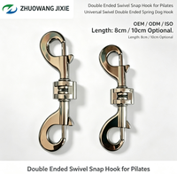 ZHUOWANG Mousqueton double en acier inoxydable, porte-clés, clip, boucle à ressort 80mm