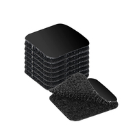 Crochet auto-adhésif carré noir en nylon avec fermeture auto-agrippante pour chaussures, sacs, bricolage