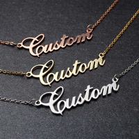Personalización privada Collar de nombre de acero inoxidable Letra inglesa Pulsera galvanizada de moda Pendientes