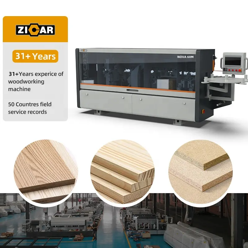 ZICAR Automatic Woodworking Machine Plywood Pvc Melamine full straight line Edge Bander Automatic Edge Banding Machine