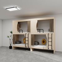 Lit superposé moderne avec rangement et escalier pour enfants, en bois