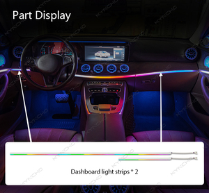 Cho Benz E Class W213 môi trường xung quanh ánh sáng 64 màu ma thuật tuabin không khí ổ cắm mới Xe môi trường xung quanh ánh sáng 12V ô tô môi trường xung quanh ánh sáng - Product Image 5