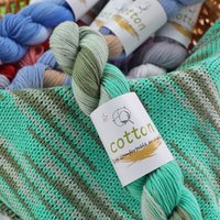 Hilo de Algodón Peinado Sostenible 100% Ecológico, Hilo de Tejer de Algodón Melange de 4 Cabos para Manualidades DIY, Hilo Teñido Anti-Pilling para Crochet
