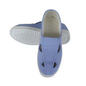 工厂洁净室ESD鞋网鞋面可洗浅蓝色鞋底ESD防静电PVC pu鞋