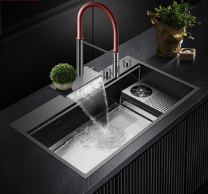 ชุดอ่างล้างจาน 11-in-1 พร้อมก๊อกน้ำร้อน/เย็น, อ่างในตัว และชุดระบายน้ำ - Product Image 6
