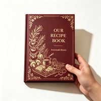 Livre de recettes familial personnalisé A5, couverture rigide, livre de cuisine imprimé, journal de cuisine personnalisé