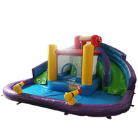 Prix promotionnel usine JIALE : Toboggan aquatique gonflable multifonctionnel en PVC pour extérieur, château gonflable avec piscine intégrée pour enfants