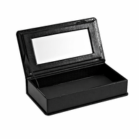 Boîte cadeau en cuir PU personnalisée avec fermeture magnétique, logo estampé à chaud, miroir intégré, emballage de luxe pour cosmétiques et parfums