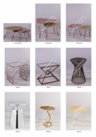 Table d'appoint en aluminium couleur argent haut de gamme Table basse au design moderne pour la décoration de la maison et de l'hôtel dernier modèle