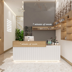 Mesa de mostrador de recepción de tienda de leche, nórdica, pequeña, comercial, ropa para mascotas, Bar - Product Image 6