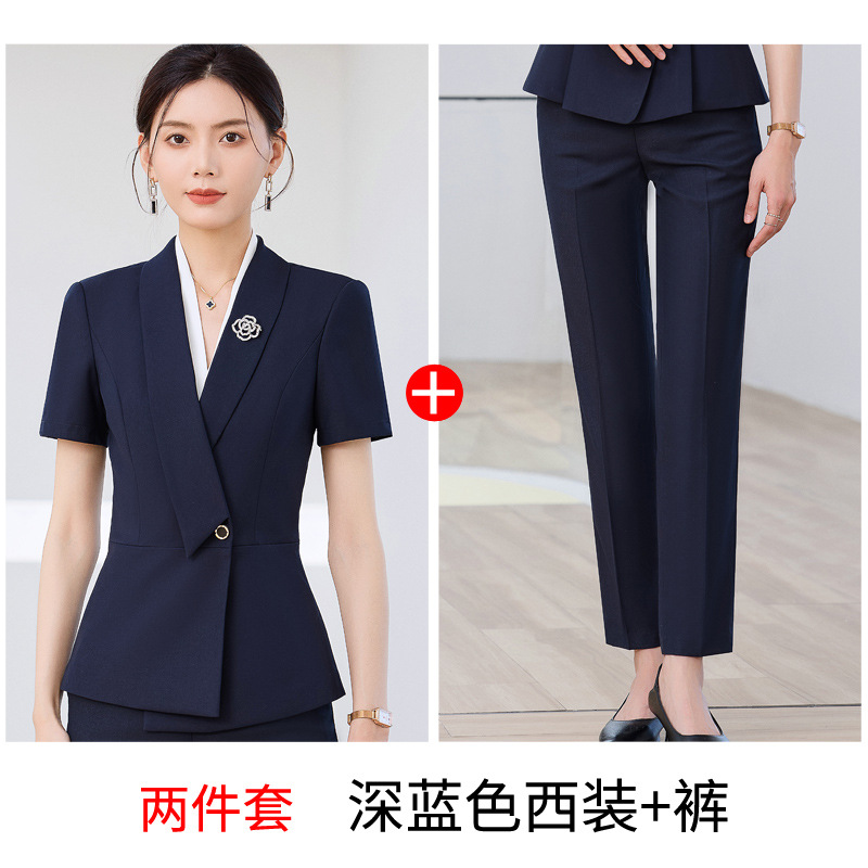 Two-piece suit, dark blue trousers