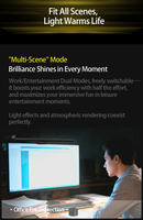 Barre lumineuse pour écran d'ordinateur à commande tactile, température de couleur réglable 3000-6000K, lampe de bureau LED anti-éblouissement à intensité variable pour le bureau