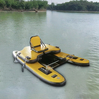 Bateau de pêche gonflable à coutures tombantes tendance avec 2 pagaies, bateau à ventre pour la navigation sur lac et rivière