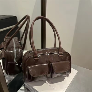 Bolso de Hombro con Cierre Único Estilo Coreano, Bolso de Mano de Lujo para Mujer, Material PU, Organizador de Cosméticos y Viajes - Product Image 2