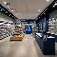 Présentoir Commercial en Bois pour Cartes de Football et de Baseball, Vitrine de Présentation pour Cartes Sportives en Magasin