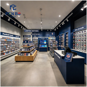 Présentoir Commercial en Bois pour Cartes de Football et de Baseball, Vitrine de Présentation pour Cartes Sportives en Magasin - Product Image 3