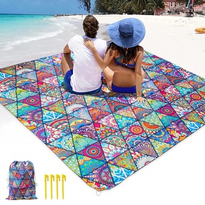 Prêt <span class=keywords><strong>à</strong></span> expédier <span class=keywords><strong>Mandala</strong></span> Style bohême pliable étanche au sable couverture de pique-nique en plein air tapis de plage avec sac <span class=keywords><strong>à</strong></span> cordon - Product Image 2