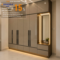 Armoire coulissante en métal à 2 portes avec coiffeuse intégrée, design moderne, fonction extensible, garantie 5 ans - Solution d'armoire personnalisée