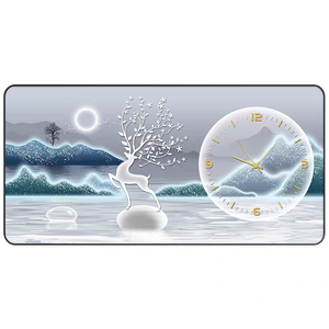 Nhà máy hiện đại sang trọng im lặng Đồng hồ treo tường nhà hàng trang trí cảnh quan Hươu khung Áp phích in pha lê sứ sơn - Product Image 2