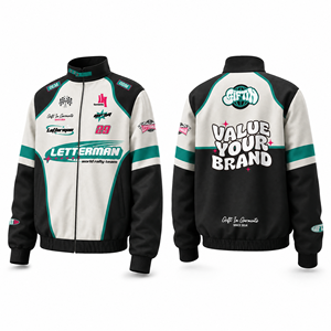 Blouson universitaire de moto de course haut de gamme, personnalisable avec logo brodé, haute qualité, color block, pour le quotidien - Product Image 6