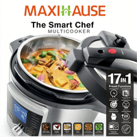 Cuisinière électrique multifonction 16-en-1 en acier inoxydable noir mat, pour la cuisine domestique