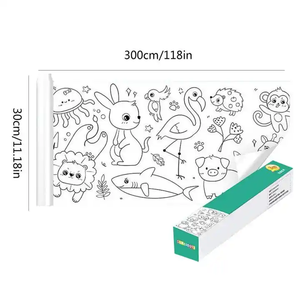 不同卡通系列儿童早教绘图纸彩色卷超大DIY桌墙着色页 - Product Image 1