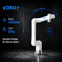 Bras robotique collaboratif FOBOT 20 kg à charge lourde, portée 1420 mm, IP67, précision élevée ±0,04 mm, pour l'entretien de machines CNC SI