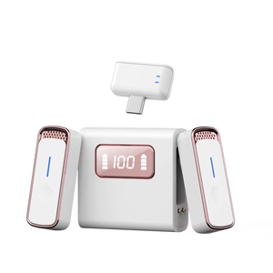 Micrófono inalámbrico SX88 Vlog Micrófono de solapa estéreo profesional portátil con luces LED de reducción de ruido omnidireccional - Product Image 1