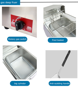 <span class=keywords><strong>Friteuse</strong></span> professionnelle à <span class=keywords><strong>gaz</strong></span> double panier en acier inoxydable 12L, la plus vendue pour restaurants - Product Image 6