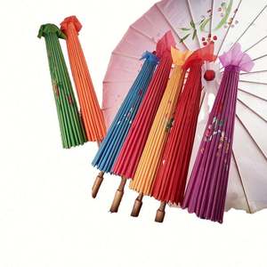 Parapluie en soie pour femme 82/84 cm, motif fleurs de cerisier japonaises, danse ancienne, parapluie décoratif en papier huilé chinois, art populaire sculpté - Product Image 4