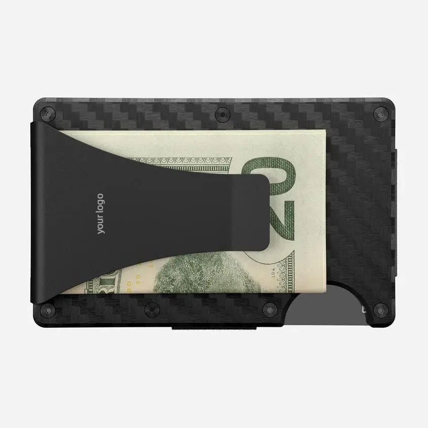 Best Selling carbon fiber Wallet Slim Metal Card Wallet for Men with RFID Blocking Mens Minimalist Credit Card Holder