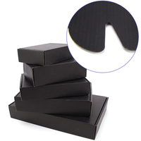 Boîte pliante en carton ondulé noir, emballage durable en PPWR recyclé, logo personnalisé, boîte d'expédition express pour vêtements et chaussures
