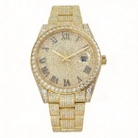 Montre automatique étanche en acier inoxydable avec cristaux de saphir et moissanite VVS, style Hip Hop de luxe, marque privée, cadeau pour homme/père