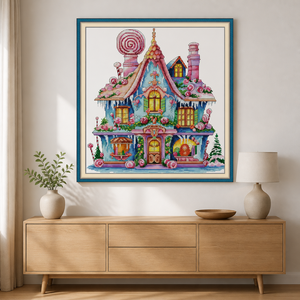Kits <span class=keywords><strong>de</strong></span> broderie au <span class=keywords><strong>point</strong></span> <span class=keywords><strong>de</strong></span> <span class=keywords><strong>croix</strong></span> DIY « Maison <span class=keywords><strong>de</strong></span> bonbons <span class=keywords><strong>magique</strong></span> » et « Chalet <span class=keywords><strong>de</strong></span> conte <span class=keywords><strong>de</strong></span> fées », sur toile pour <span class=keywords><strong>point</strong></span> d'<span class=keywords><strong>aiguille</strong></span>, décoration murale pour la maison, cadeau <span class=keywords><strong>de</strong></span> broderie artisanale - Product Image 1