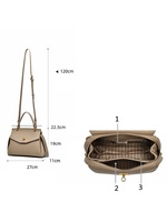 Sac fourre-tout de luxe en cuir PU grain litchi pour femme avec fermeture à loquet métallique