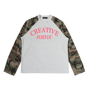 T-<span class=keywords><strong>shirt</strong></span> à manches longues en tissu gaufré de style streetwear tendance, t-<span class=keywords><strong>shirt</strong></span> camouflage - Product Image 2