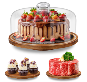 Wholesales Clear <strong>Cake</strong> <strong>Stand</strong> with Dome Lid <strong>Rotating</strong> <strong>Cake</strong> <strong>Stand</strong> - Product Image 1
