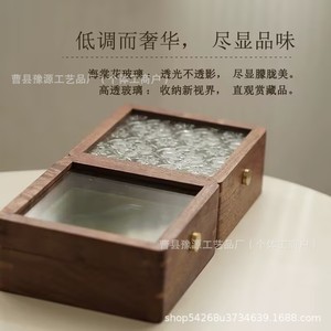 Black Walnut Wood Jewelry <b>Box</b> Square Magnetic Closure With Lining For Home Storage Collectibles <b>Vintage</b> Style - Product Image 4