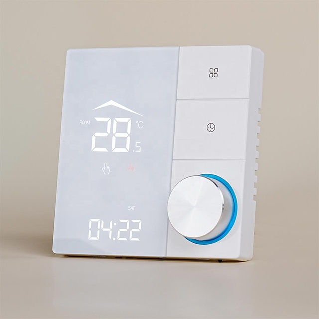 2026 Tuya WiFi Thermostat Temperature Humidity Controller LED Knob App Voice Temperature Control Google Alexa White Black