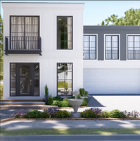 Villa de luxe 336 m² 4 chambres 3 salles de bain Maison familiale moderne préfabriquée à énergie solaire avec piscine et garage