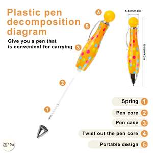 Bolígrafo Novedoso con Forma de Pin de Boliche, Bolígrafo Colorido con Puntos, Lindo Bolígrafo con Clip Metálico para Niños, Estudiantes, Regalos para Fiestas - Product Image 2