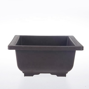 Pot de jardin rectangulaire en plastique pour plantes succulentes et bonsaïs, avec soucoupes en terre cuite - Product Image 5