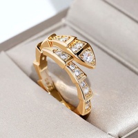 Bagues en cuivre de luxe léger, serties de diamants et de pierres précieuses, tendance, inspirées des mariages, des fiançailles et des fêtes, vente en gros, source directe usine