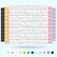 Papier peint mural 3D en mousse gaufrée moderne, effet brique, autocollant, anti-collision, imperméable, pour couvrir les imperfections