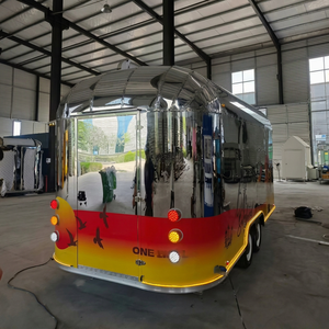 Outdoor Camper Hot Dog Ice Cream Snack Food Towable Stainless Steel Mobile Food Truck Awning Insulated Compartments Rust - Product Image 1