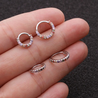 Bague d'oreille ouverte en cuivre doré fantaisie 20G avec zircon, bijou de nez, cadeau de mariage chrétien pour enfants, plaqué or tendance