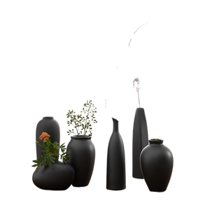 Vase de sol créatif, nouveau, écologique, de style chinois, en céramique, fait à la main, noir pur, ornements modernes, décoration minimaliste pour la maison - Product Image 5