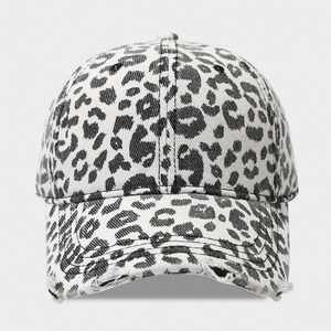 New Arrival Vintage Leopard Print Distressed Brim Baseball Cap Spring Autumn Fashion Outdoor Girl Women 6 Panels Sports <b>Hat</b> - Product Image 6