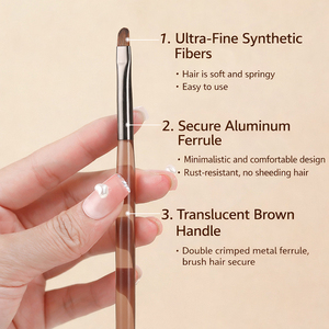 Pinceau à ongles en bois personnalisé avec manche en diamant, poils en nylon ultra doux pour la manucure au gel - Product Image 2