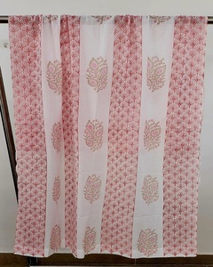 Cotton Hand Block Printed Curtains Size 7 ft. Fabric Cotton Voile. Can be Customised Lightweight Woven Fabric for Home - Product Image 1